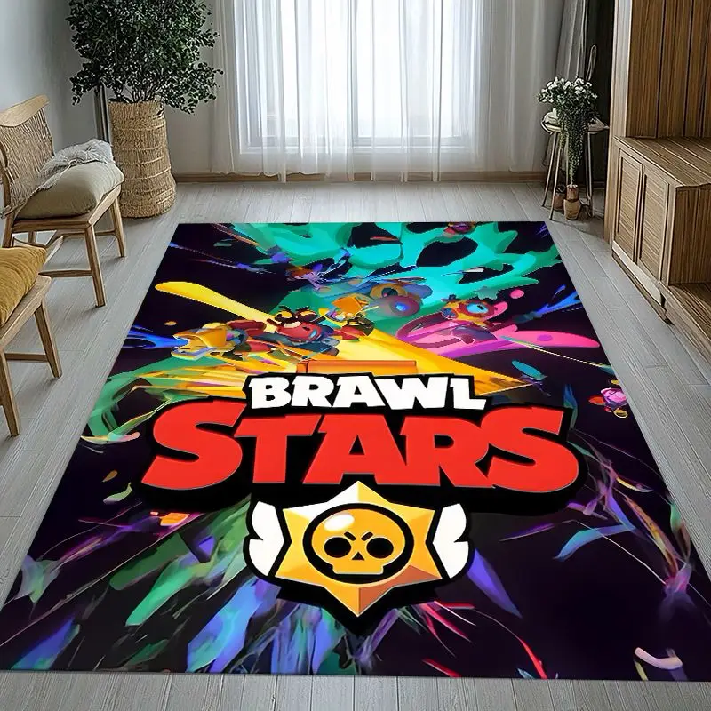 Classic B-Brawls Cartoon Game Soft Non-Slip Large Area Rug for Living Room,Bedroom Playroom Carpet Mat for Sofa,Home Decor Gift