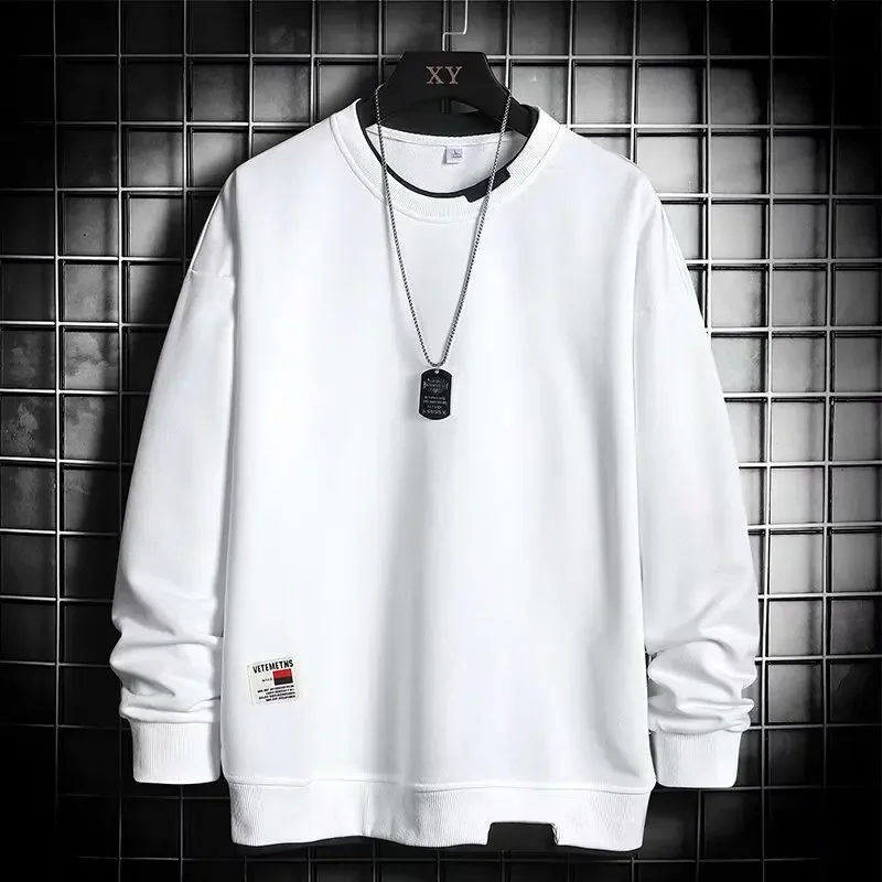 Men's Sweatshirt New Two-piece Illusion Trendy Loose-fit Versatile Base Fleece-lined Autumn/winter Style Casual Hoodies