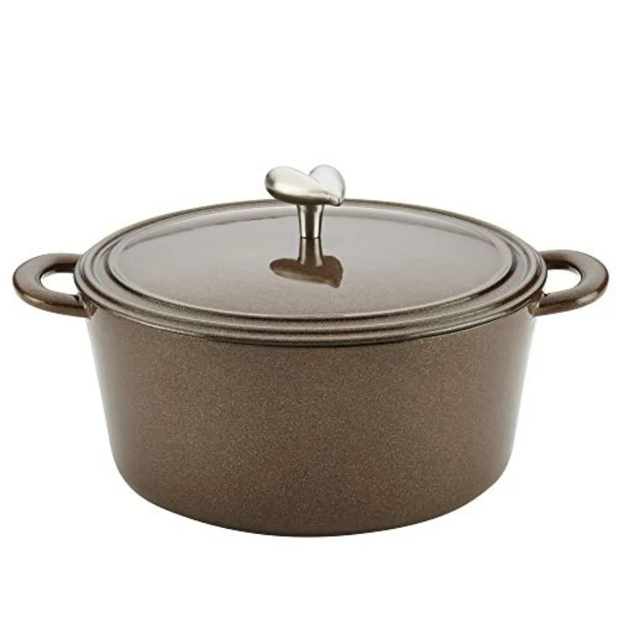 

Curry Cast Iron Enamel Covered Dutch Oven 5.5 Quart Color Brown