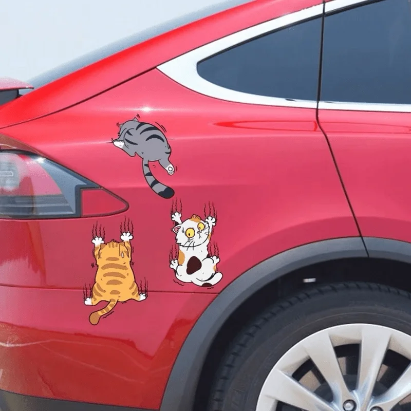 Cute Cat Car Sticker Cartoon Kitty Decal Waterproof Self Adhesive Auto Window Bumper Glass Decor Gift for Cat Lovers