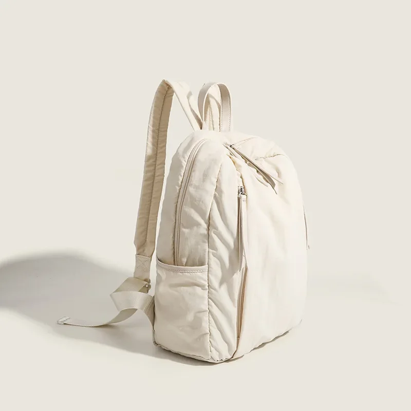 

2024 Spring and Summer Lightweight Nylon Backpack Female Student Schoolbag Literary Korean Version Backpack Casual Niche Ins