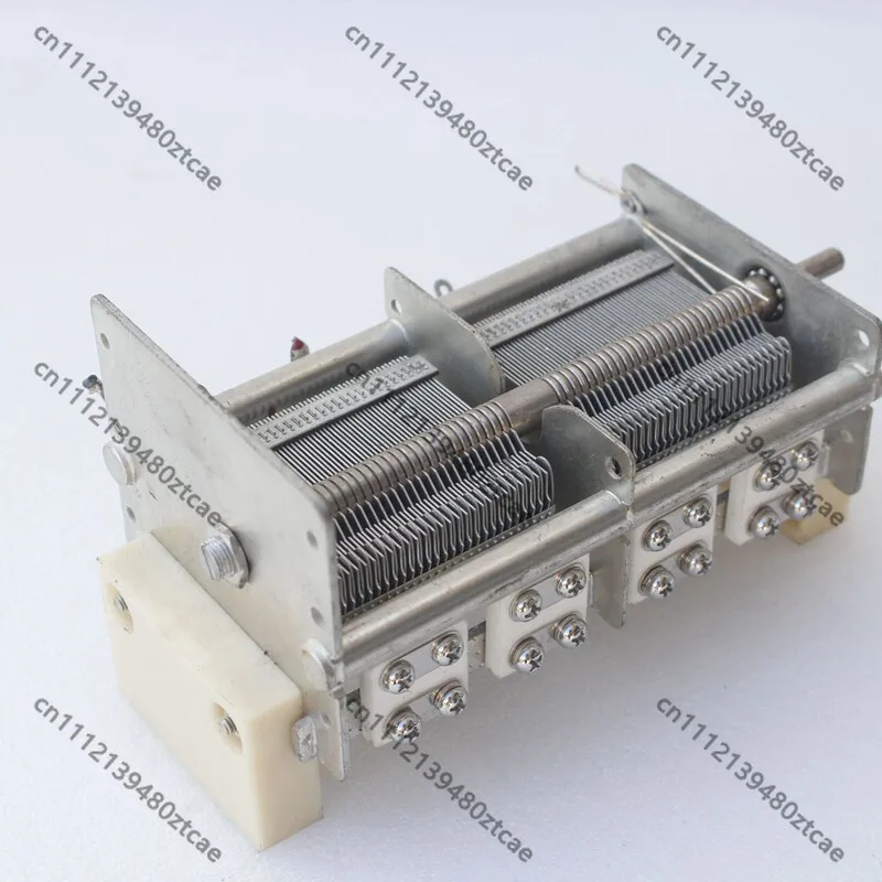 High‑Q Used Dual Variable Capacitor 2×28PF‑1110PF Two Gang Tuning Capacitor With Base For DIY Antenna Tuner