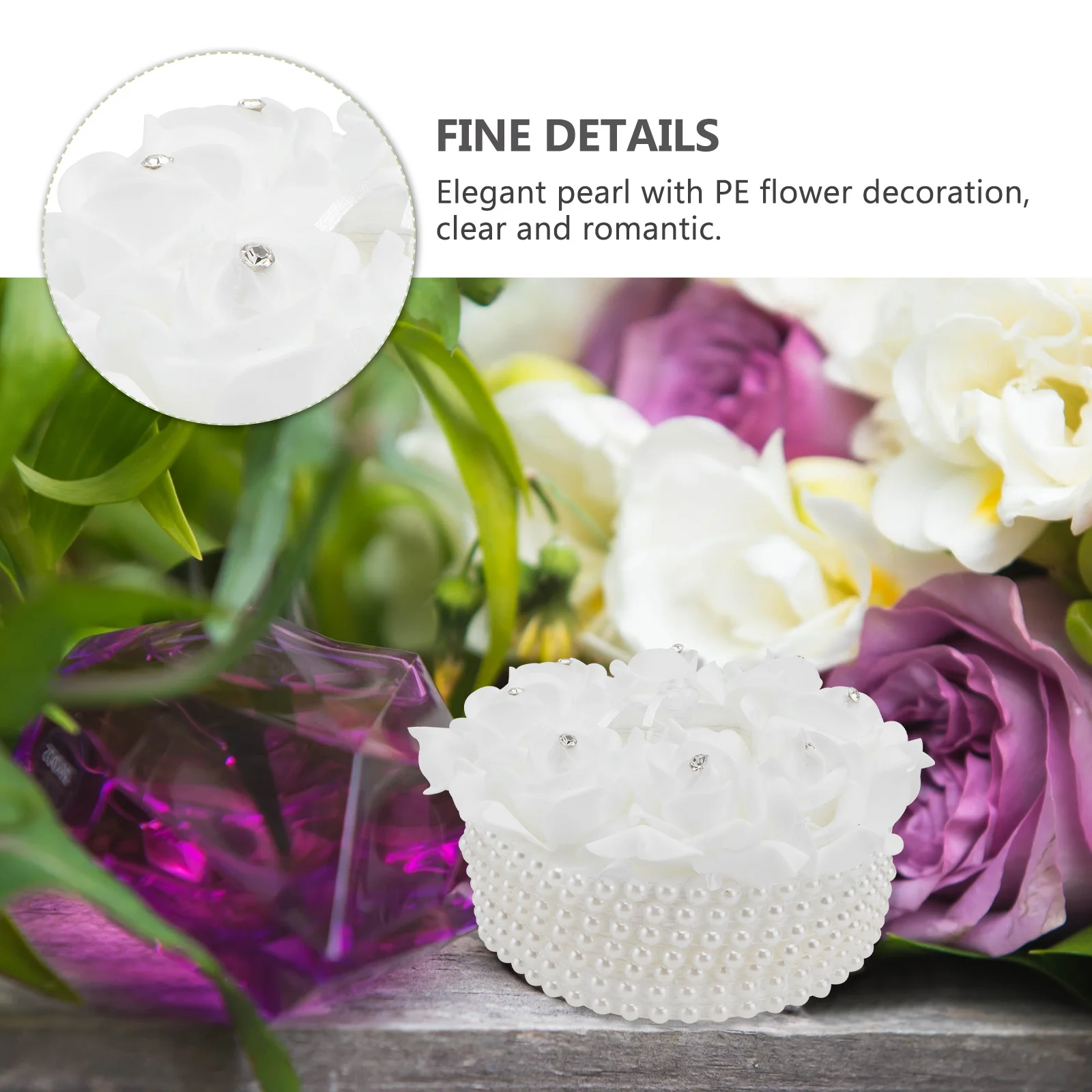 

1 шт., подушка для кольца с жемчужным бантом, прозрачная коробка в форме сердца, держатель для обручального кольца, подушка для свадебной вечеринки, свадебные принадлежности