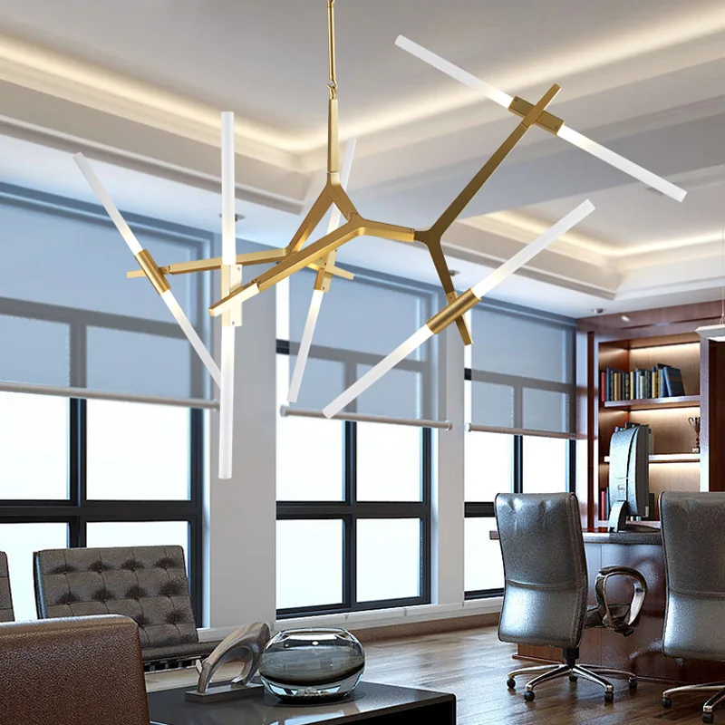 ‌Nordic Industrial Glass Tube Chandelier Modern Luxury Pendant Lamp for LOFT Restaurant Bedroom Living room LED Pendant Lights