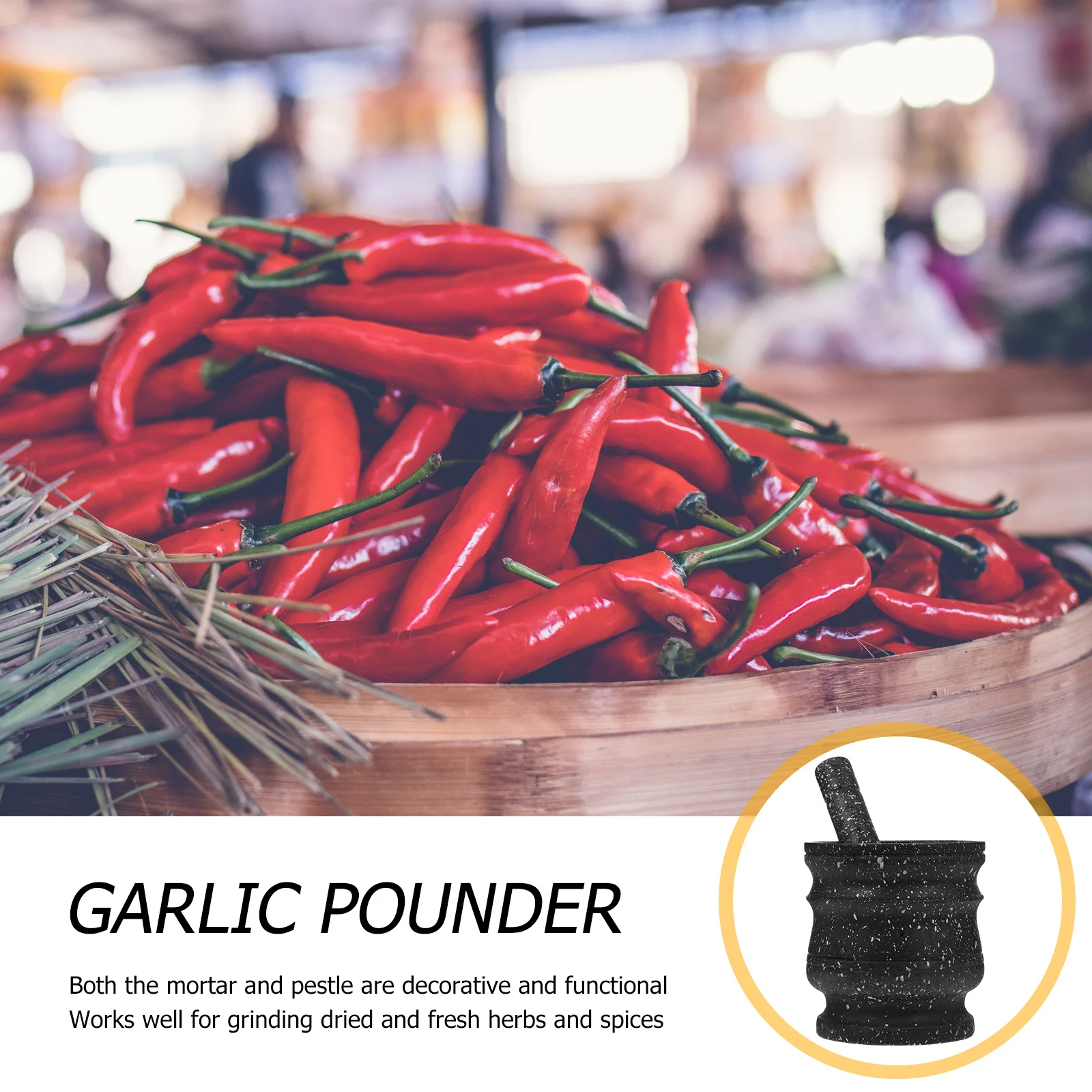 

1Set PP Garlic Masher Set Heavy Duty Reusable Grinder for Garlic Pills Spices Smooth Finish Non Retaining Flavor Ideal Cooking