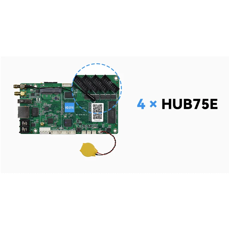 Huidu-D16 / HD-D16 Asynchronous Full Color Control Card, Load Capacity is 40,960 Pixels, With Wi-Fi Module