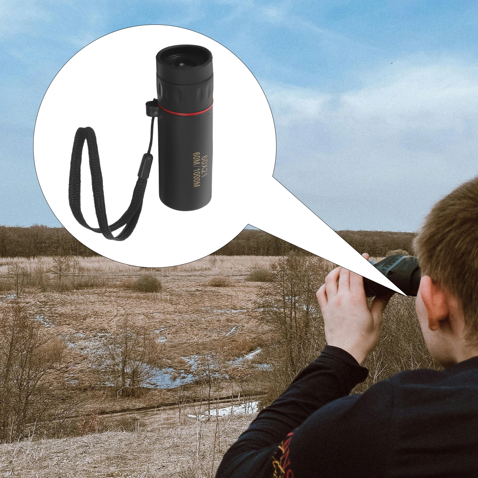 

Mini Telescope Monocular Scope 60x21 Compact Lightweight Pocket for Bird Watching Gifts Adults H held Camping Fishing