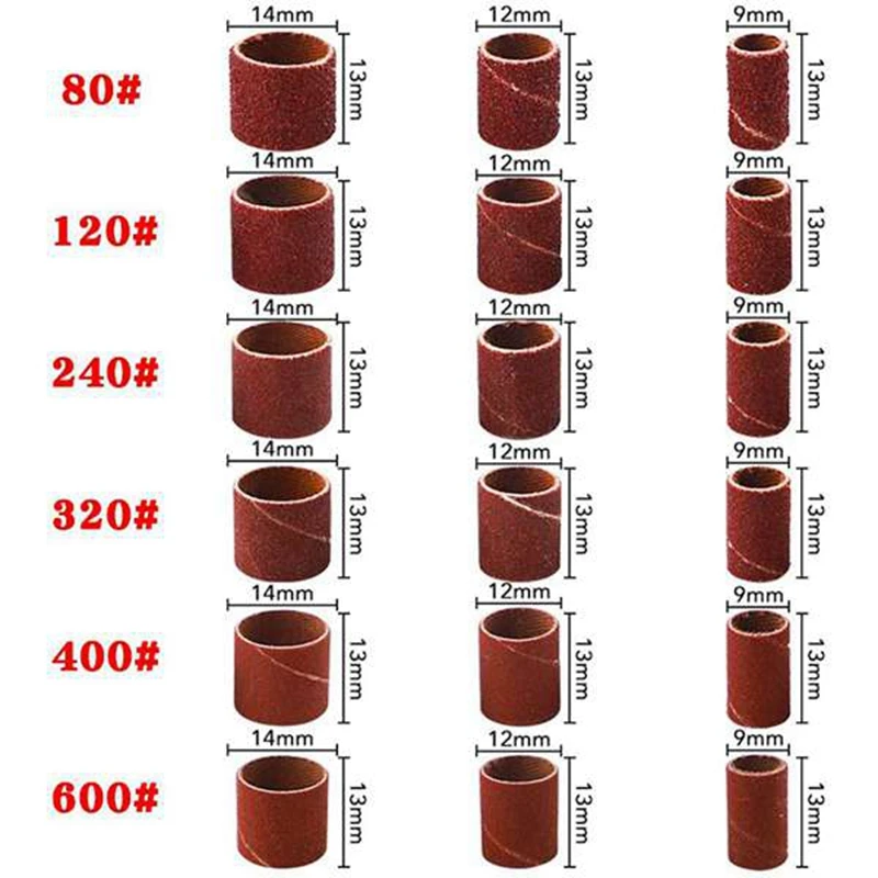A02M-458Pcs Sanding Drums Kit Grinding Tool For Drum Polishing Machine With432pcs Sanding Band Sleeves 24Pcs Drum Mandrels