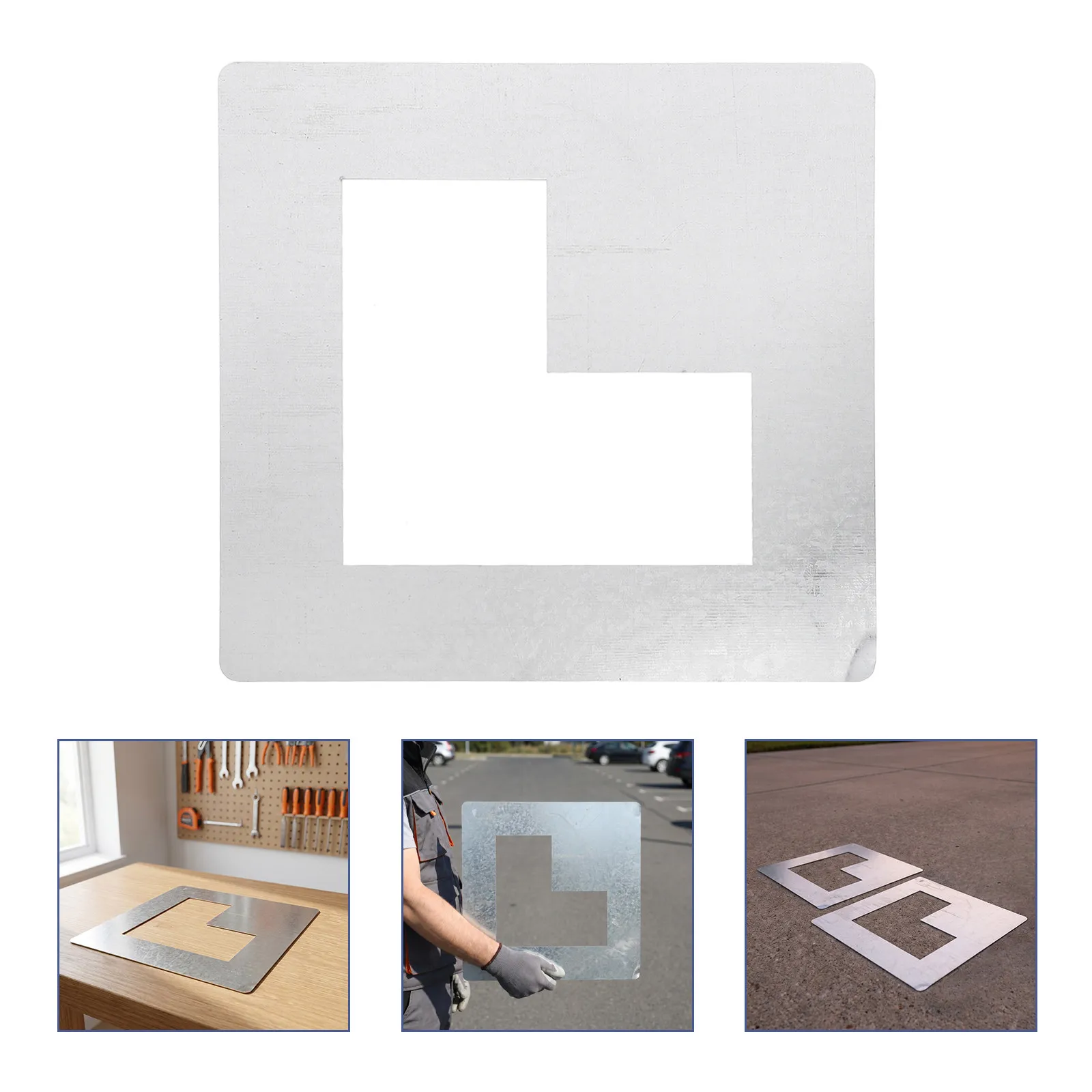 L Corner Reusable Floor Stencil Metal Parking Lot Line Template Precise Garage Divider Paint Stencil Cement Asphalt Use