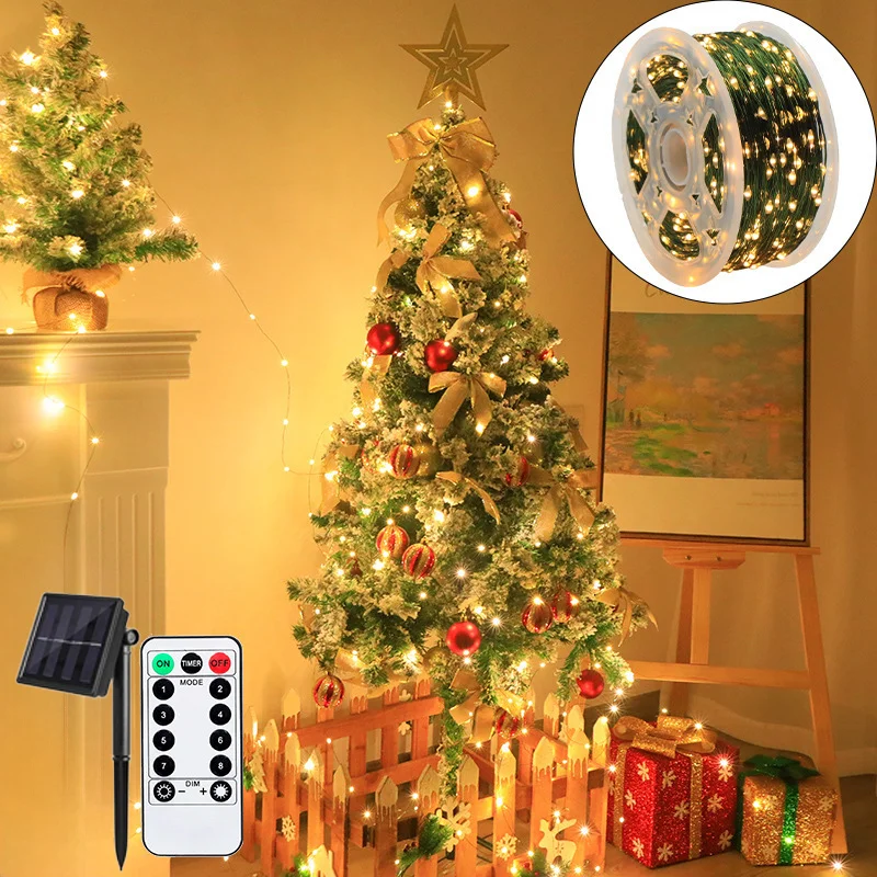 500/1000led luzes de corda de fadas guirlanda de natal luzes de decoração ao ar livre à prova dwaterproof água com controle remoto para árvore rua festa de casamento