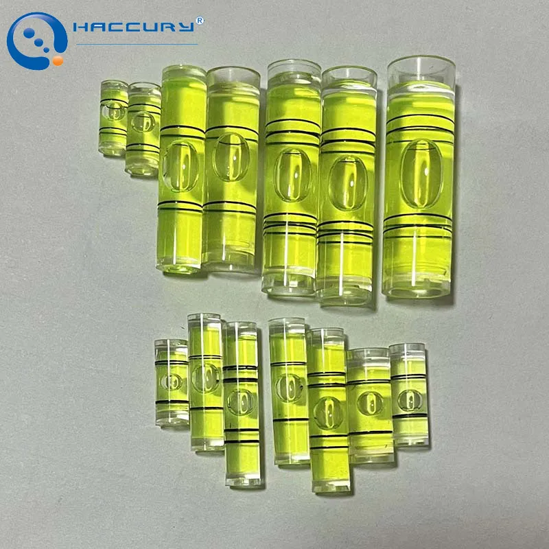 HACCURY Acrylic Tube Bubble Level Green Gradienter Spirit Level Meter PMMA Amploule Leveler Blister Dia 5mm to 10mm 1000Pcs/Lot