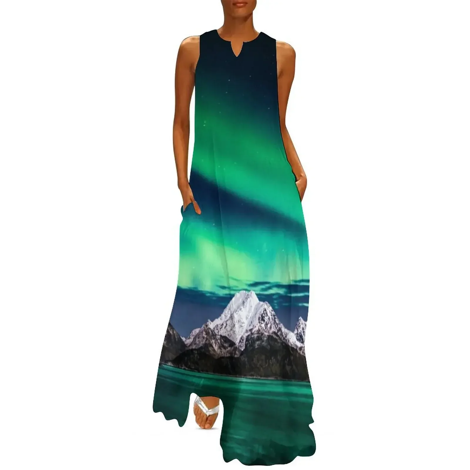 

Mountain Northern Lights Long Dress Dress vintage dresses for prom clothes for women dress dresses