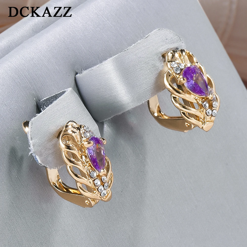 DCKAZZ New Korean Heroine Same Luxury Earrings Inlaid Zircon Popular Lady Women Gentle Fashion Jewelry Wedding Wear Accessories