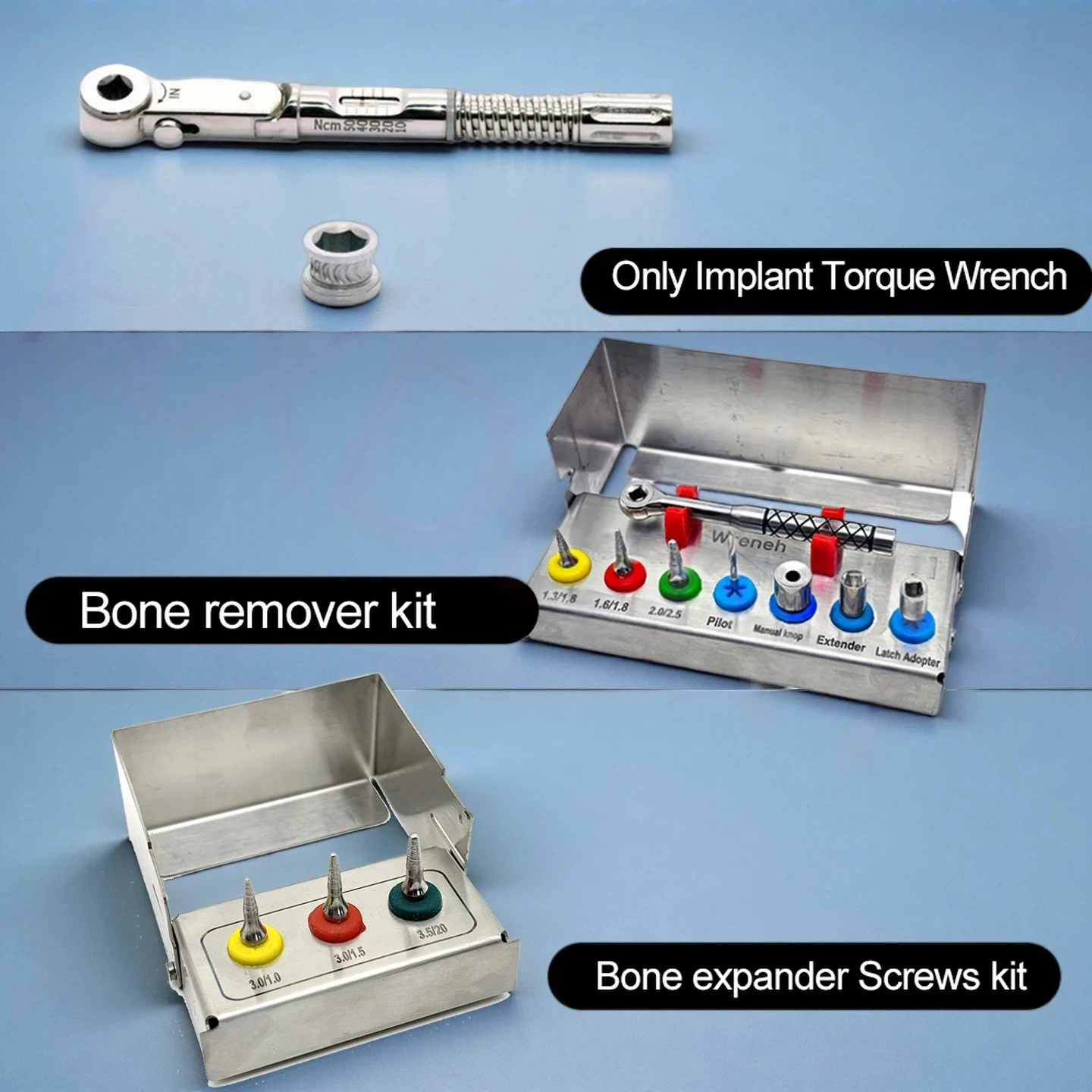 

Multiple types Dental Implant Removal Kit Bone Expander SOS Set Remove Broken Fixture Ratchet Wrench Implant tool