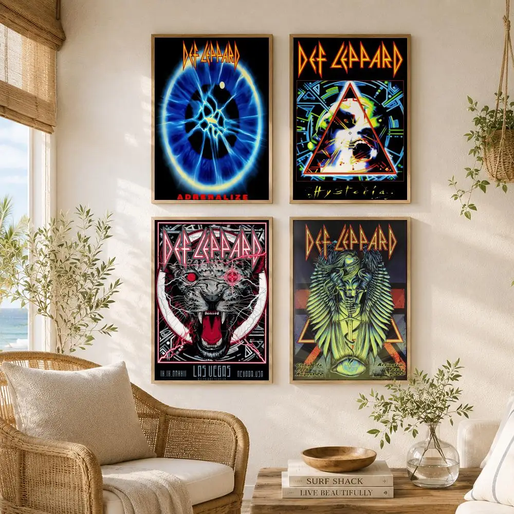 Hard Rock Band D-Def Leppard album Poster Versatile HD Waterproof Wall Art Self-Adhesive Decor for Any Space Ideal Gift view 3