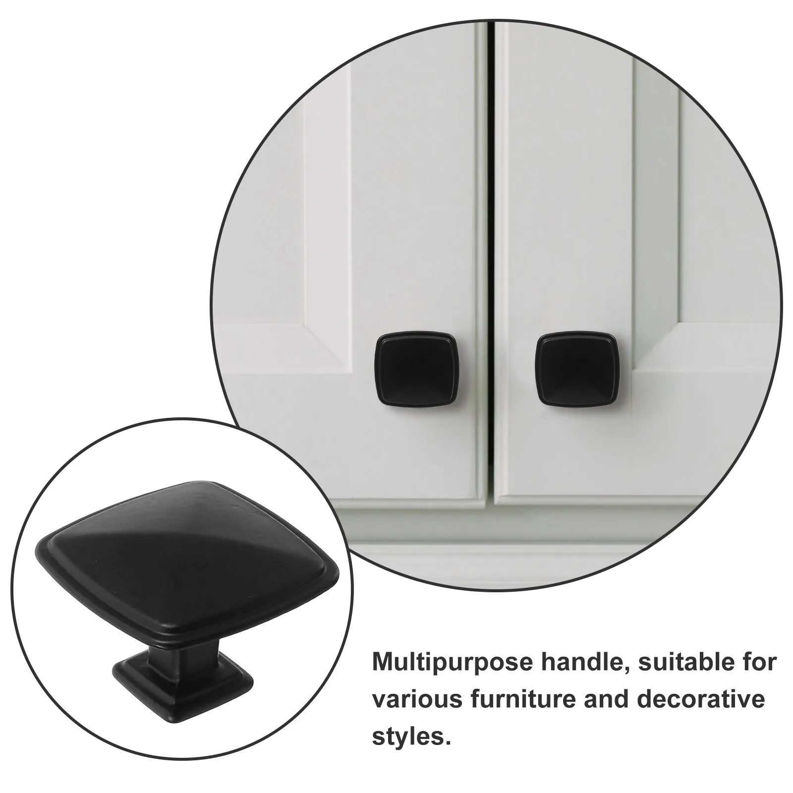 

6Pcs Cabinet Knobs Black Aluminum Alloy Replacement Handles Durable Drawer Pulls for Dresser Kitchen Cupboard Drawer Knobs
