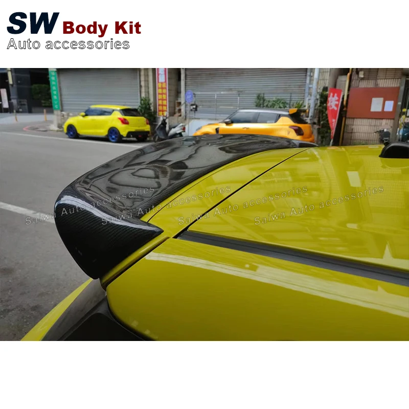 Carbon Fiber SW Style Swift Rear Spoiler For Suzuki Swift ZC33S Upgrade Modification Trunk Spoiler Flaps Rear Wing 2018-2021