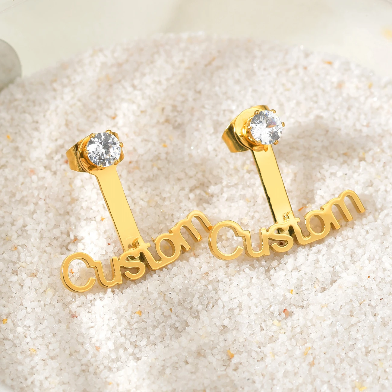 

Romantic Custom Name Women's Earrings Letter Stainless Steel Jewelry Personalized Zircon Gifts Earring Girl Birthday Accessories