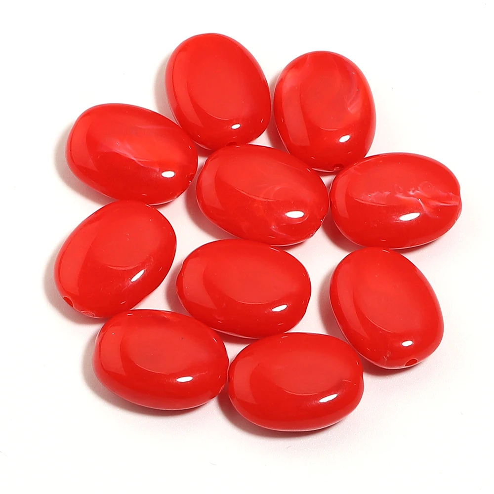 20 stuks 15x19mm Dubbele Kleur Ovale Acryl Kralen Imitatie Jade Steen Losse Spacer Kralen Voor Sieraden Maken DIY Armband ketting