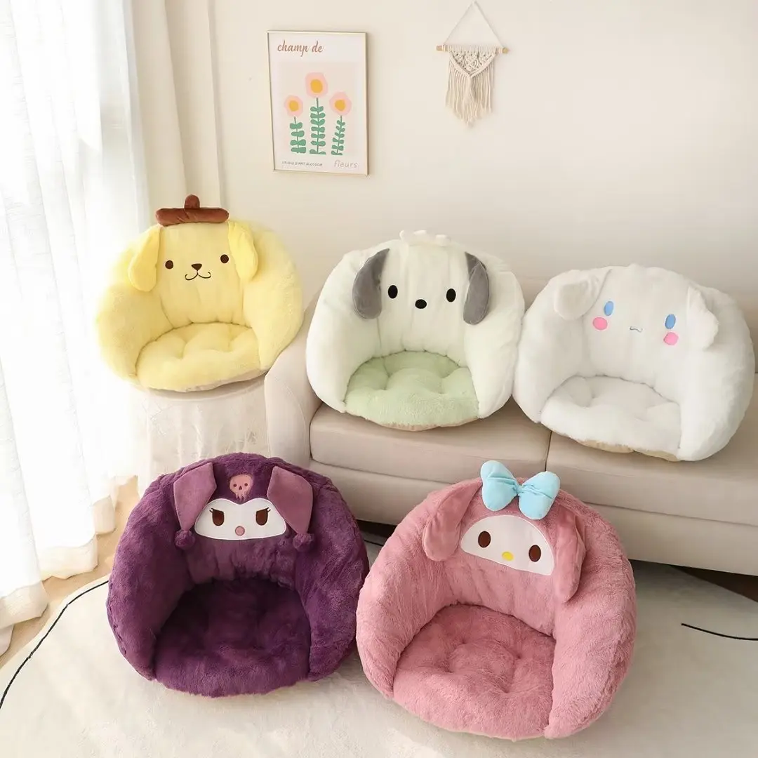 Sanrio Warme Sitzkissen Cinnamoroll Kuromi Umarmung Werfen Kissen Pochacco Kawaii Japanischen Stil Sitzen Kissen Für Stuhl Nicht-slip