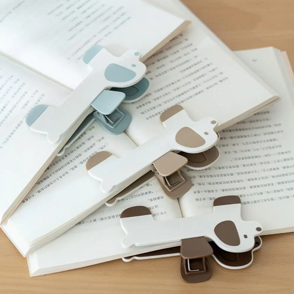 Portable Cute Puppy Fixed Book Clip Reading Aid Anti-slip Bookmark Durable Convenient File Holder Office