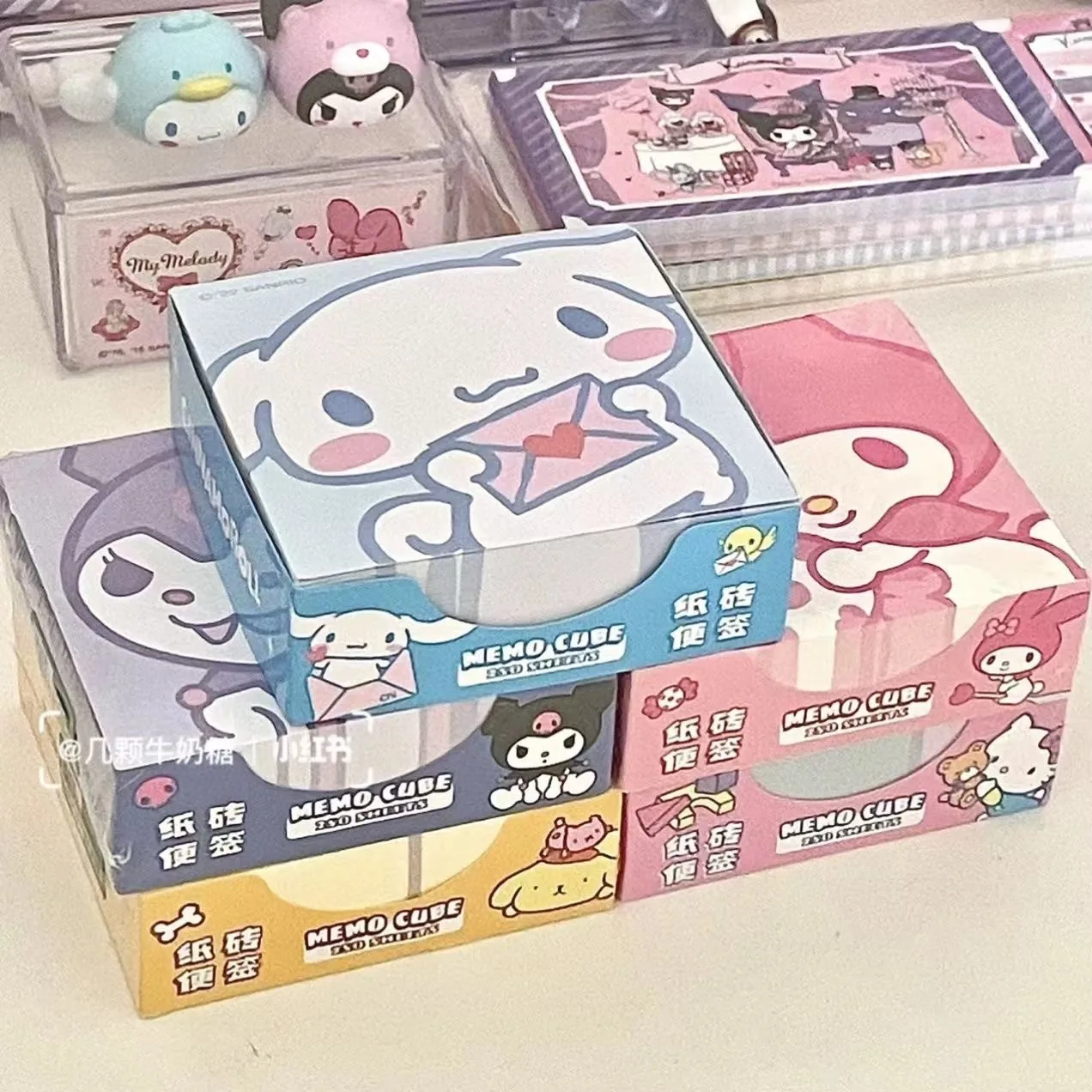 Desenhos animados ins anime sanrio nota pegajosa kuromi adesivos bonito hello kitty nota papel cinnamoroll papel decorativo presentes do estudante