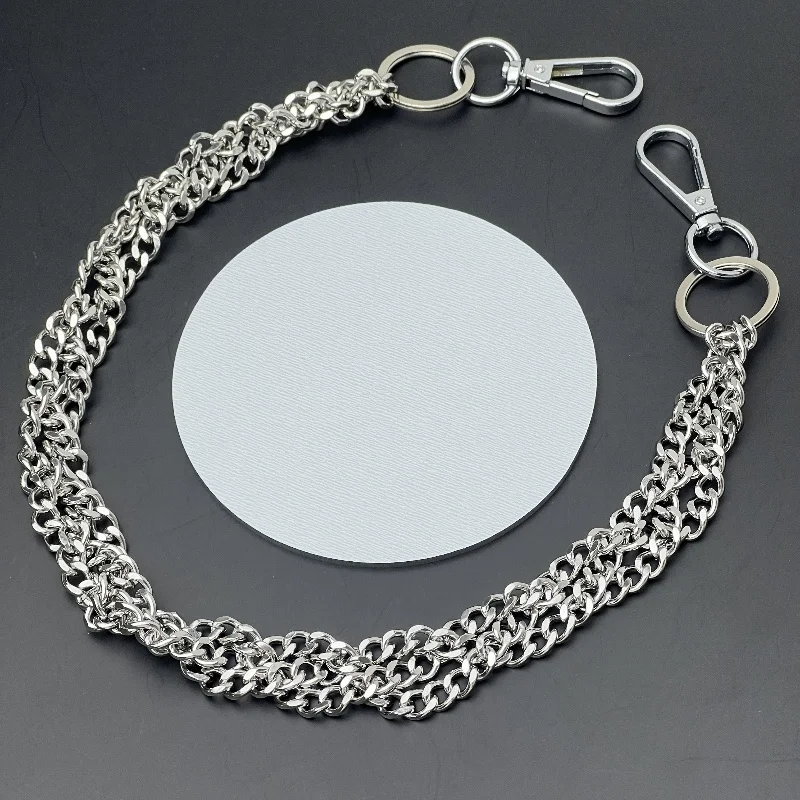 Punk Rock silvery Unique Metal Minimalist  Keychains for Men Women Trendy Hip Hop Waist Pants Chain Jeans