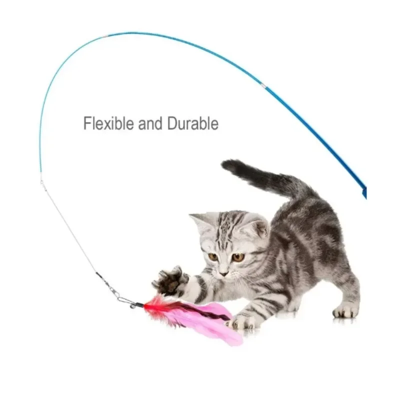 11pcs Replacement Cat Feather Toy Set Feather Replacement Head Retractable Cat Stick Cat Products Interactive Pet Toys