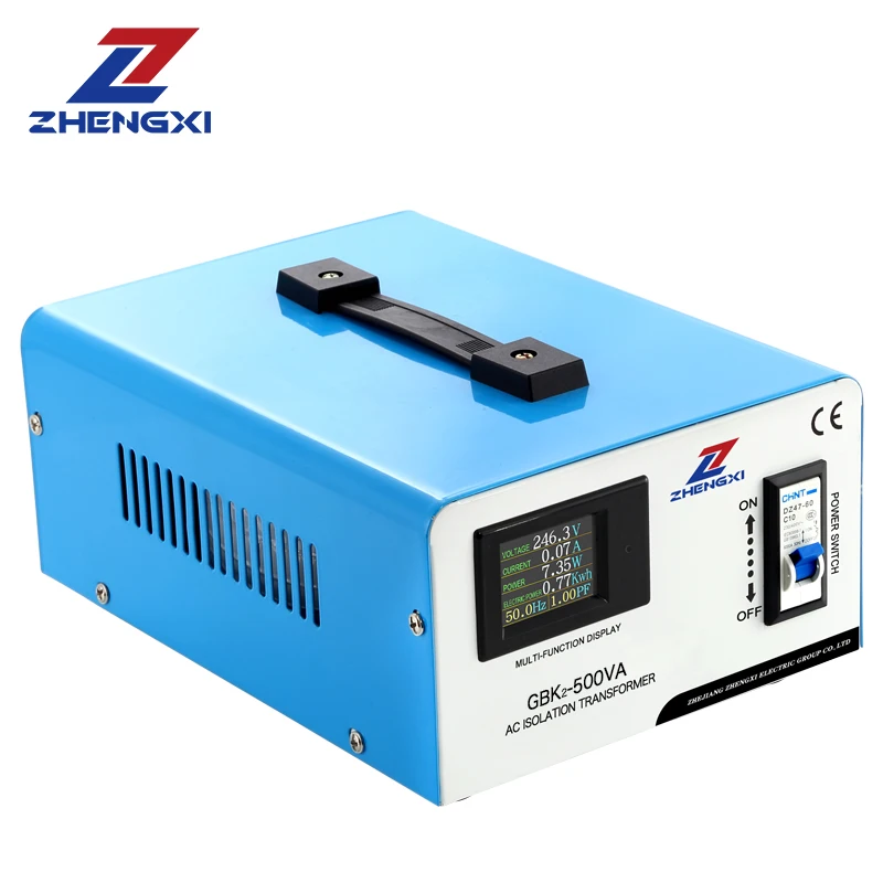 GBK-500VA محول جهد عزل محمول أحادي الطور 220 فولت إلى 220 فولت 500 وات للاستخدام في أدوات دقيقة طاقة واحدة