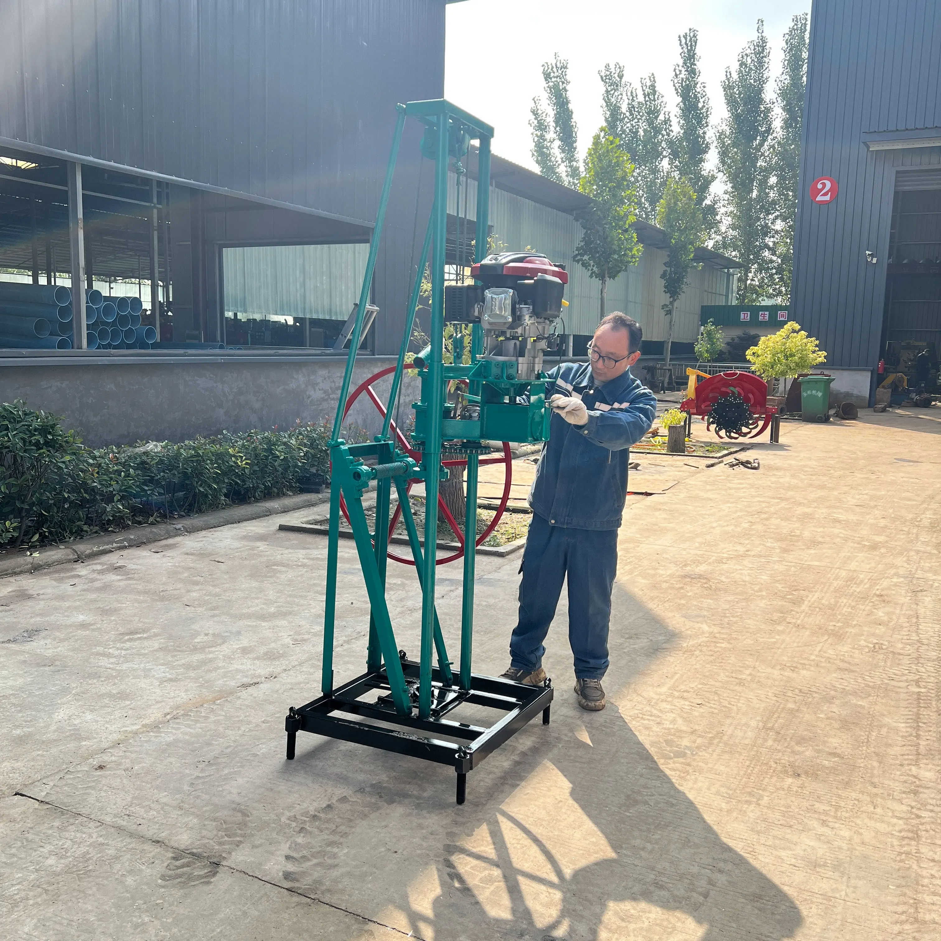 MAX 50m 60m 70m 80m Asoline Powered Water Well Drilling Rig Portable Deep Hole Drilling Machine