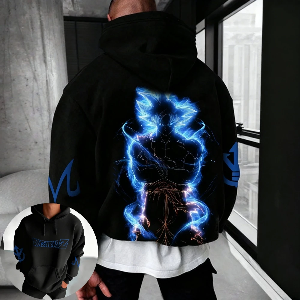 DRAGON BALL Men's Hoodie Sweatshirt Son Goku Anime Spring Autumn and Winter Boys Cotton Y2k Long-sleeved Parent-child Outfit