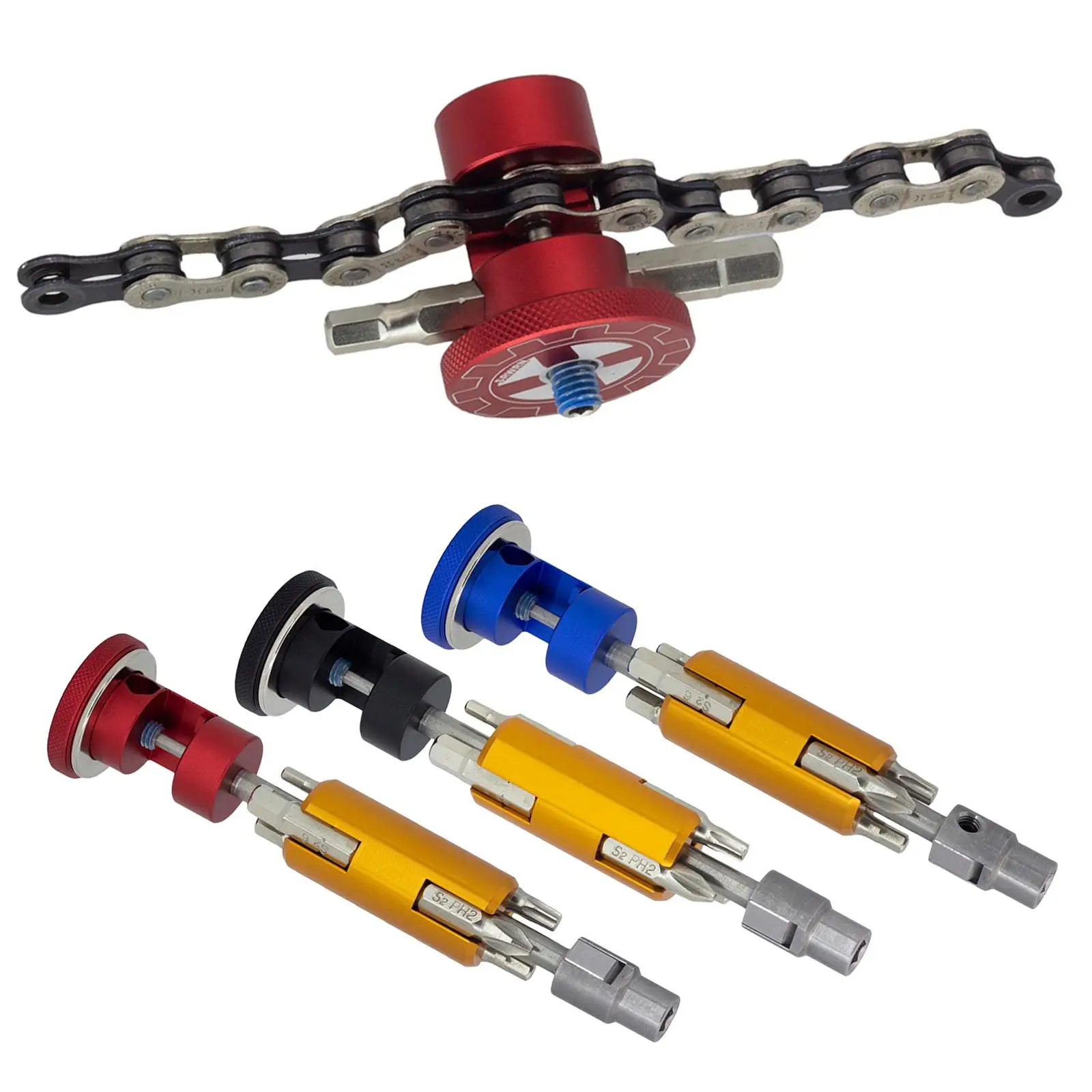 Kit de Ferramentas para Reparo de Bicicletas com Ímã, Chave T25, Cortador de Corrente, Chave Hexagonal - Conjunto Completo de Manutenção para Ciclismo