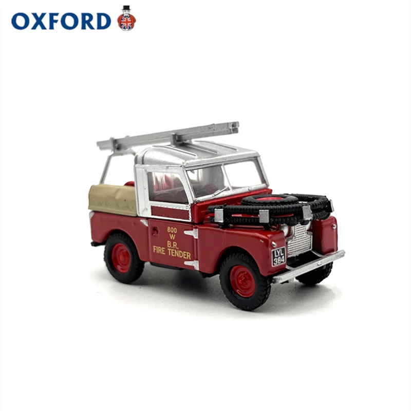Diecast oxford escala 1:76 land rover 88 motor de bombeiros liga modelo de carro brinquedo colecionável presente lembrança exibição ornamento
