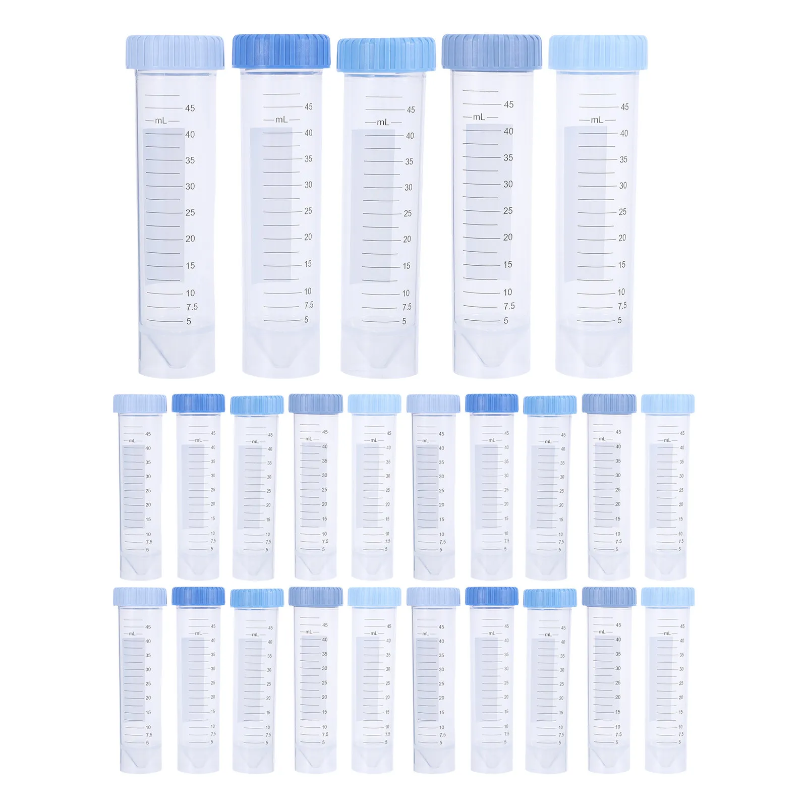 25Pcs Polypropylene Centrifuge Tubes Lab 50Ml Graduated Leakproof Self-Standing Conical Screw Caps Test Tubes for Laboratory Use