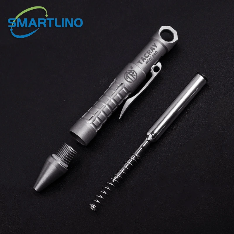 Mini Titanium Tactical Pen Multipurpose Pocket Size EDC Stylus Pen Emergency Glass Breaker for Outdoor Camping Survival Kit