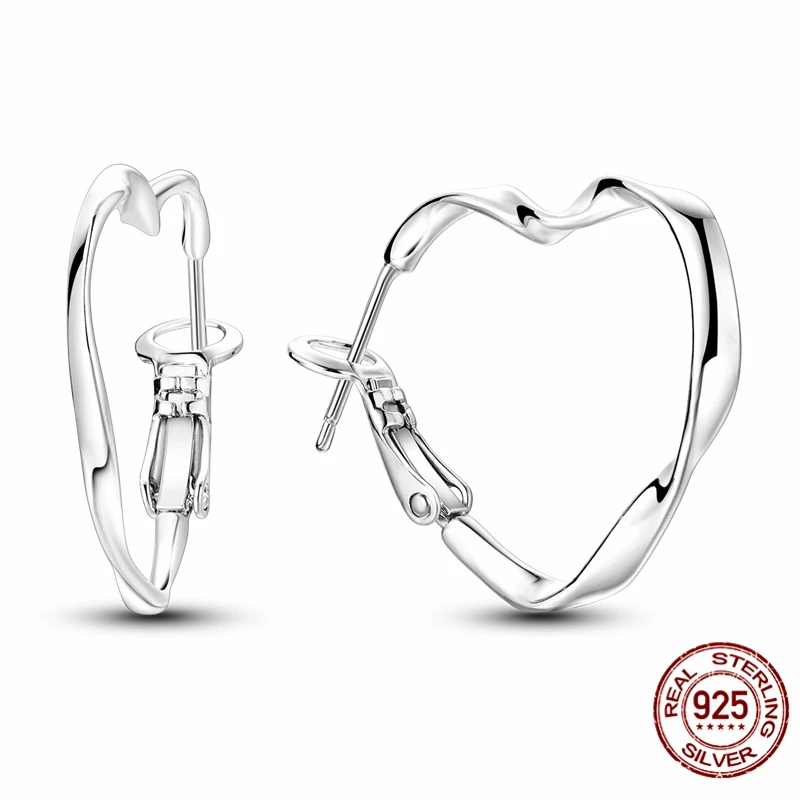 

High-quality S925 sterling silver earrings, heart-shaped earrings for women, anniversary and wedding jewelry gifts.
