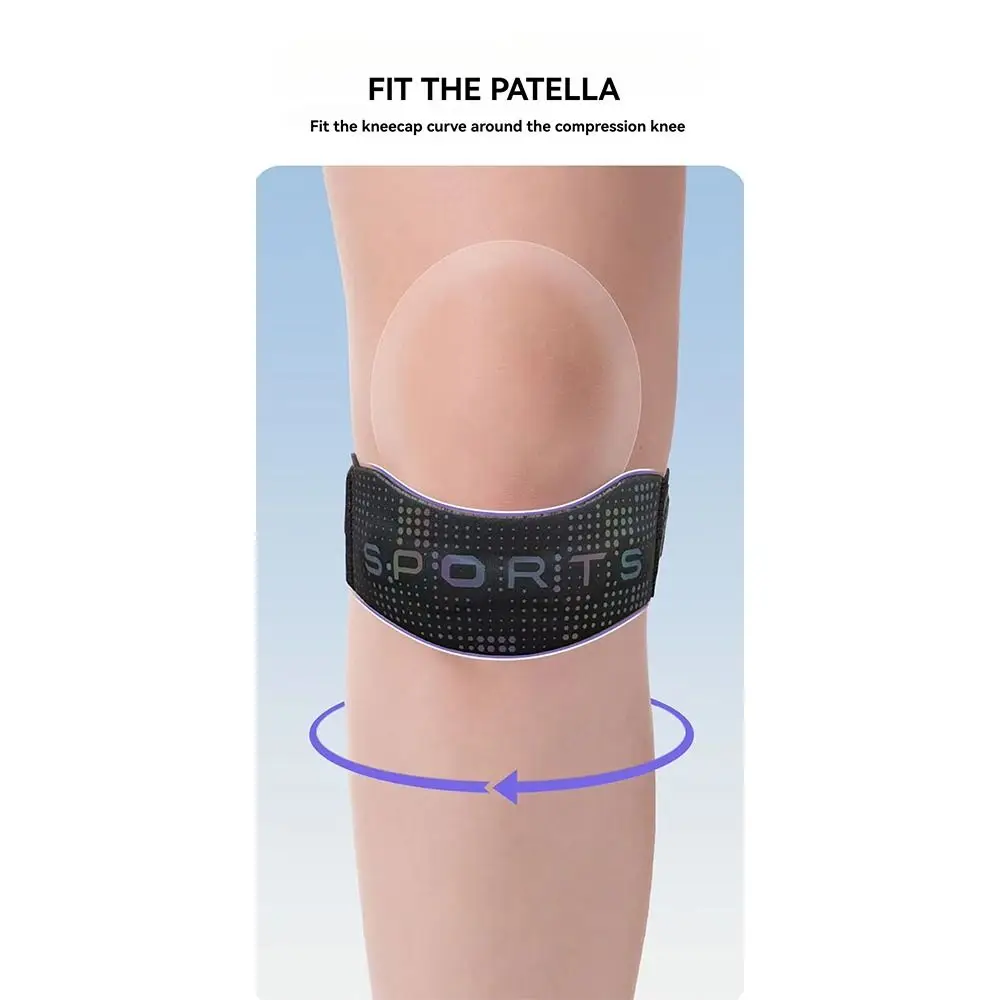 Patella Protector Sports Patella Brace Non-Slip Adjustable Strap Knee Support Pad Shock-absorbing Reflective Knee Strap
