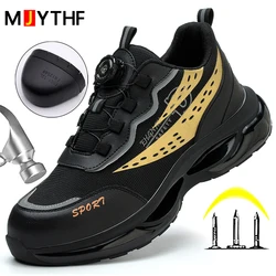 Fashion Safety Shoes, Men's Steel Cap Protective Shoes, Men's Sneakers, Anti Smashing And Anti Puncture Work Shoes Lightweight