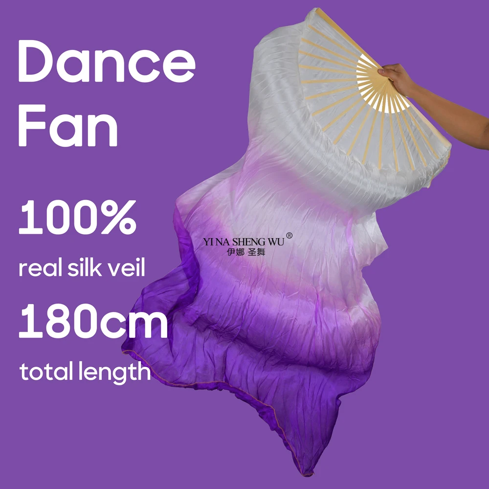 1 Pc Buikdans Fan Voor Vrouw 100% Echte Zijde Sluiers Vouwen Fan Danser Praktijk Props Stage Performance Accessoires dans Fans