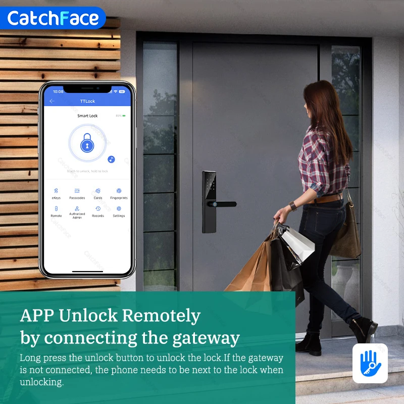 Cerradura de puerta con huella dactilar Bluetooth, cerradura electrónica Digital de seguridad con código de aplicación TTLock, llave de tarjeta,