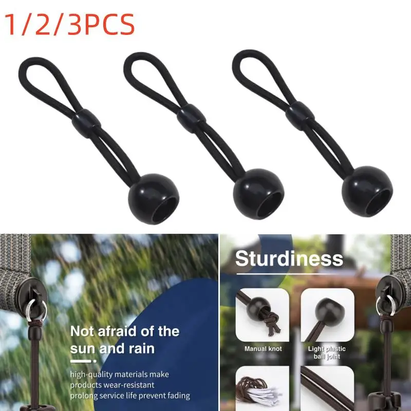 1/2/3Pcs Outdoor Windproof Spring Ball Rope Roller Blind Fixed Hanging Rope Black Spring Rope Curtain Rope Lock Accessories