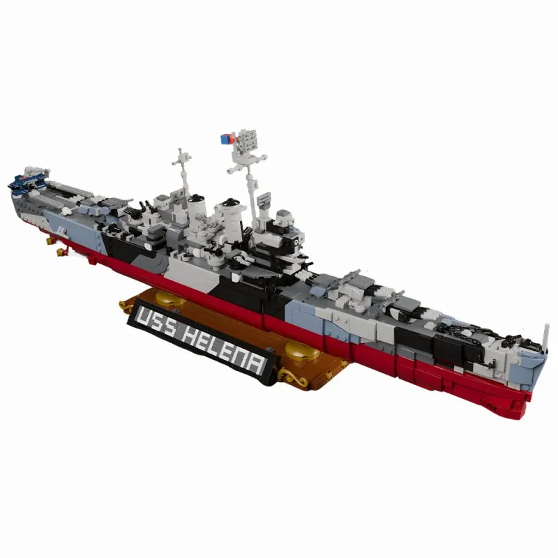 

MOC 1965PCS USS Helena CA-75 Heavy Cruiser Model WW2 Warship Military Building Blocks Advanced Building Sets Adults Fun Toys