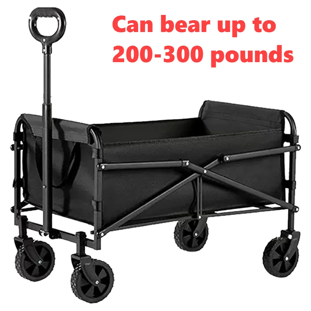 عربة قابلة للطي قابلة للطي للتخييم في الهواء الطلق عربة الشاطئ عربة الثقيلة سعة كبيرة عربة قابلة للطي عربة بقالة محمولة