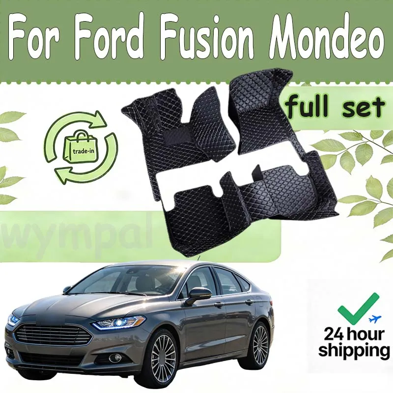 LHD Carpets For Ford Fusion Mondeo 2016 2015 2014 2013 Car Floor Mats Leather Custom Waterproof Accessories Rugs Decoration