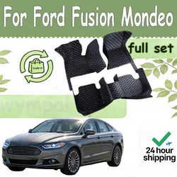 LHD Carpets For Ford Fusion Mondeo 2016 2015 2014 2013 Car Floor Mats Leather Custom Waterproof Accessories Rugs Decoration