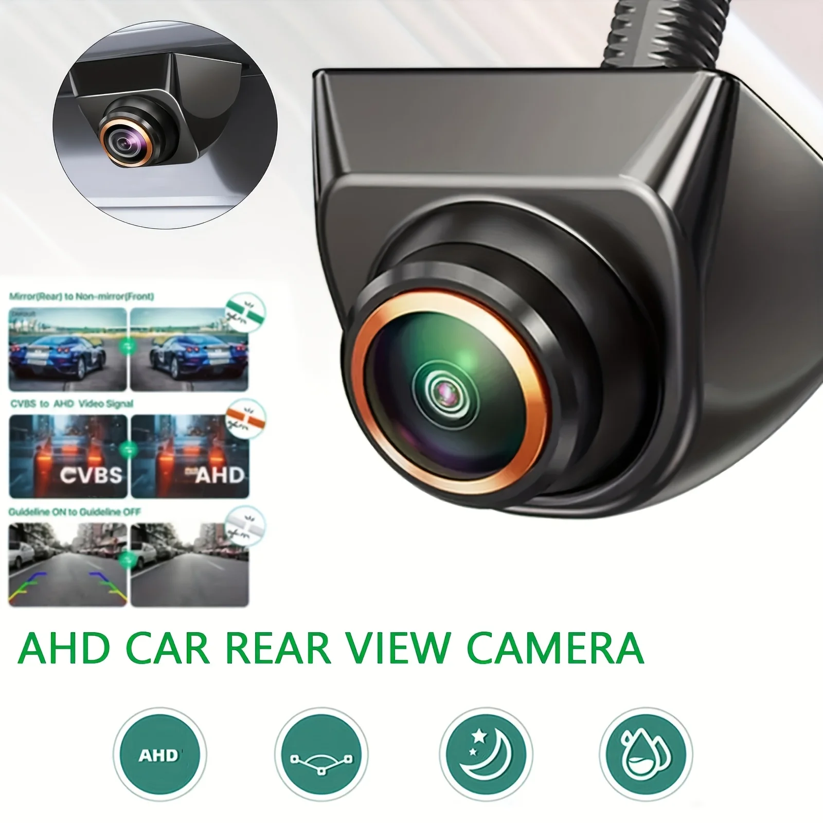 AHD Night Vision Backup Camera with 170° Wide Angle, Stable Signal & Excellent Night Vision - for Cars, SUVs, Trucks, RVs