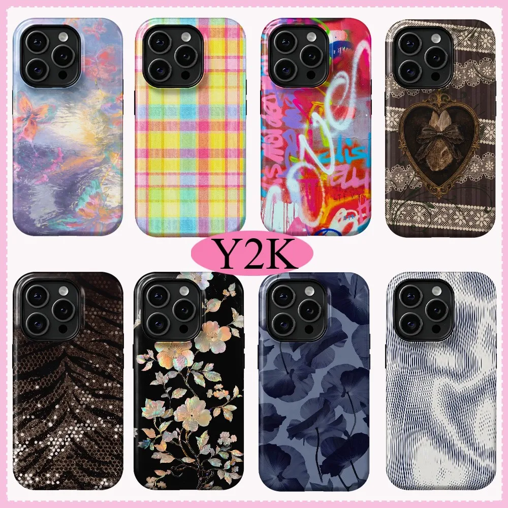 Oil Painting Butterfly Art Phone Case for iPhone 18 17 17e 16e 16 15 14 13 12 11 Air Pro Max Plus Double-layer Cover
