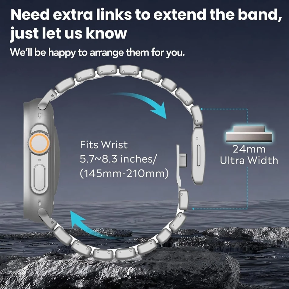 Titanium Luminous Rubber Strap for Apple Watch 49 46 45 44 42mm Magnetic Buckle Band Iwatch 11 10 9 8 7 Ultra 3 2 Sports Cycling