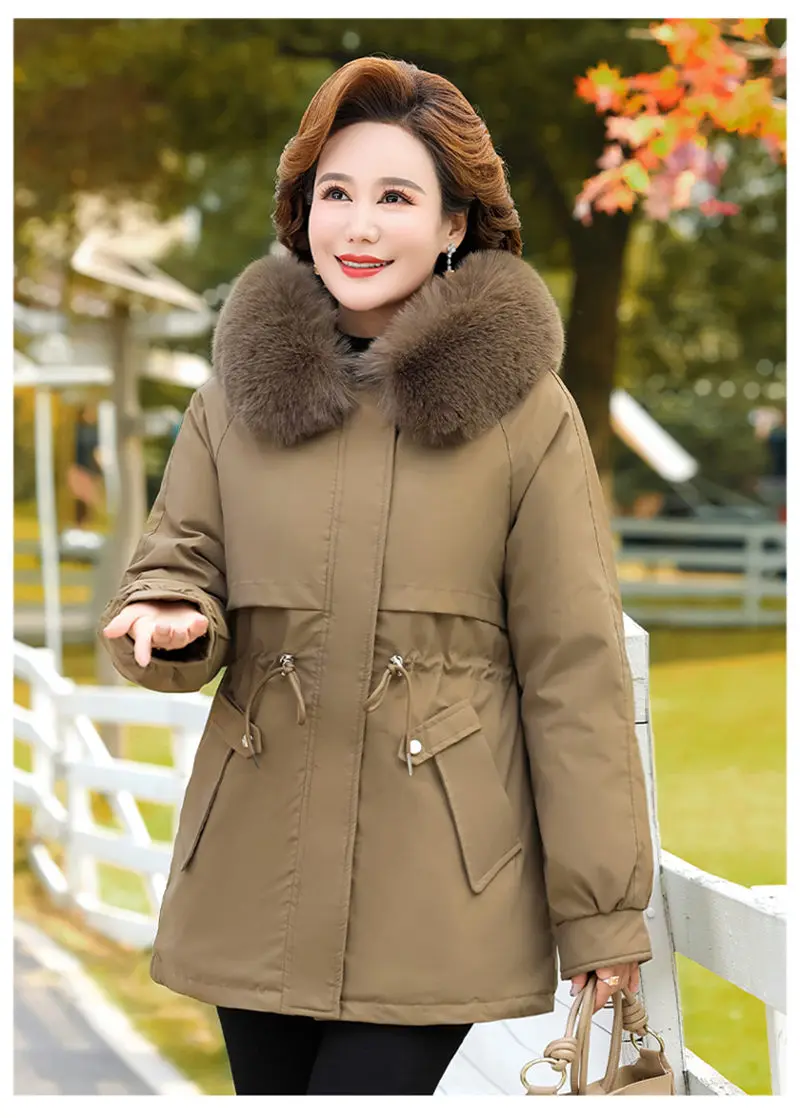 

Women Long Quilted Jacket With Plush Lining 2022 Winter Parka Fashion Casual Cotton Padded Coat Trend Windbreaker Big Size T1306