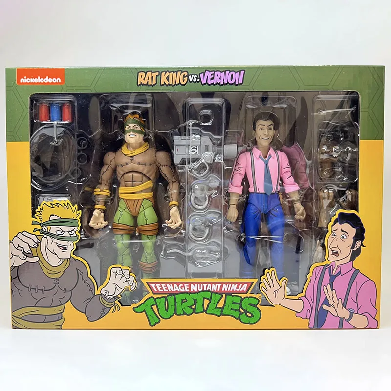 

NECA 54162 Фигурка Черепахи Ниндзя Манга TMNT Крыса Короля и Вернона Фигурка Аниме Фигурки Модель Оригинальный Подарок